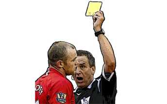 Showing a yellow card