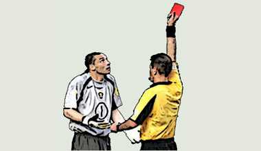 A goalkeeper can also be penalized with a red card 